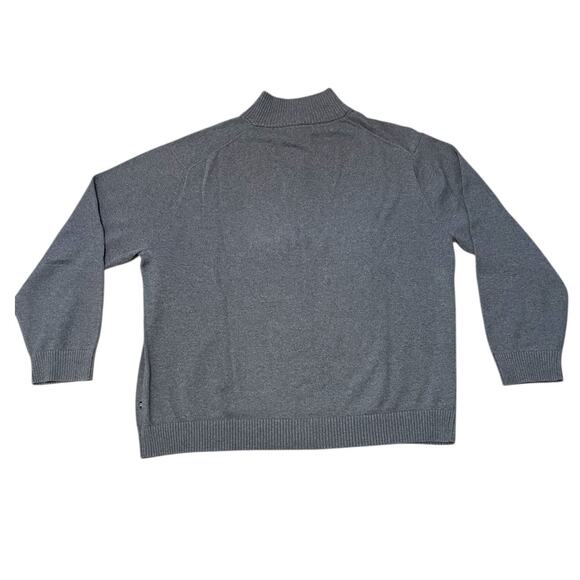 Nautica Embroidered Logo XXL Gray Quarter Zip Cotton Pullover Sweater - Picture 3 of 7